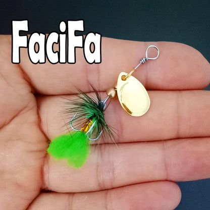 Brass Spinner Bait Lure with Treble Hook - Metal Fishing Lure for Carp, Bass, and Artificial Bait