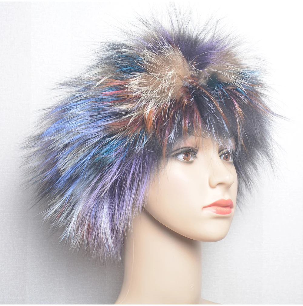 2025 Real Fox Fur Scarf and Headband – Luxury Winter Neck Warmer for Women, 100% Natural Fur, Elastic Ring Muffler