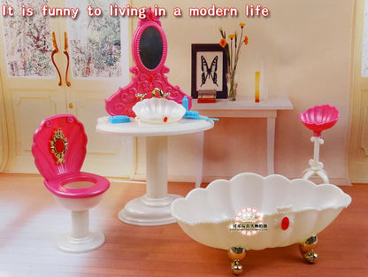 Barbie Doll Furniture Set – Miniature Playhouse Accessories for Fashion Dolls