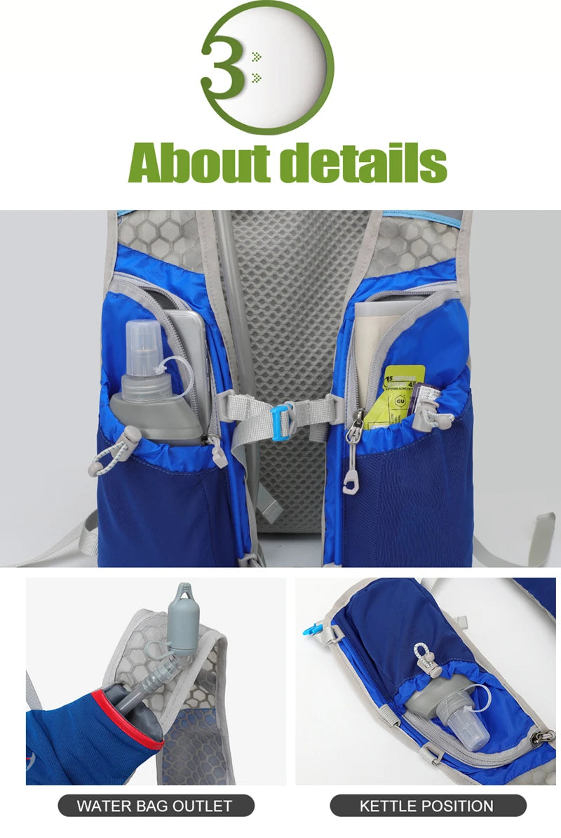 5L Ultralight Outdoor Trail Running Backpack — Hydration Vest with 500ML Water Bottle for Men