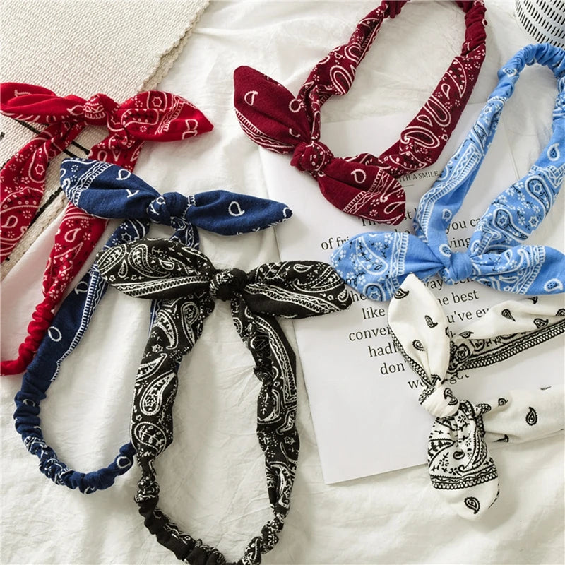 Vintage Boho Suede Headbands for Women – Soft Solid Print Cross Knot Elastic Hairbands & Bandanas for Girls