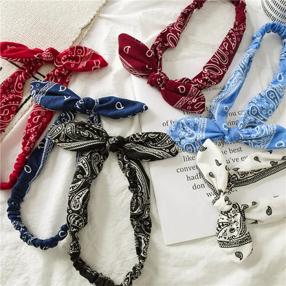 Vintage Boho Suede Headbands for Women – Soft Solid Print Cross Knot Elastic Hairbands & Bandanas for Girls