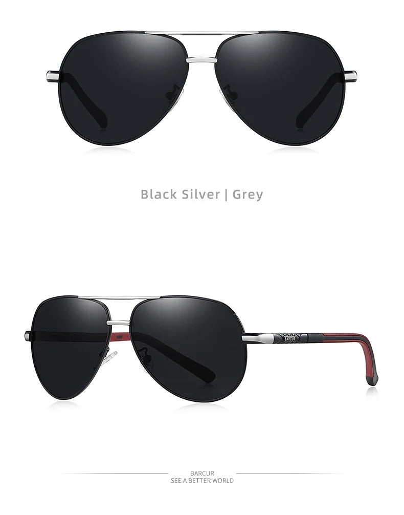 BARCUR Aluminum Vintage Polarized Sunglasses – Classic Men’s & Women’s Driving Shades, UV Protection Eyewear