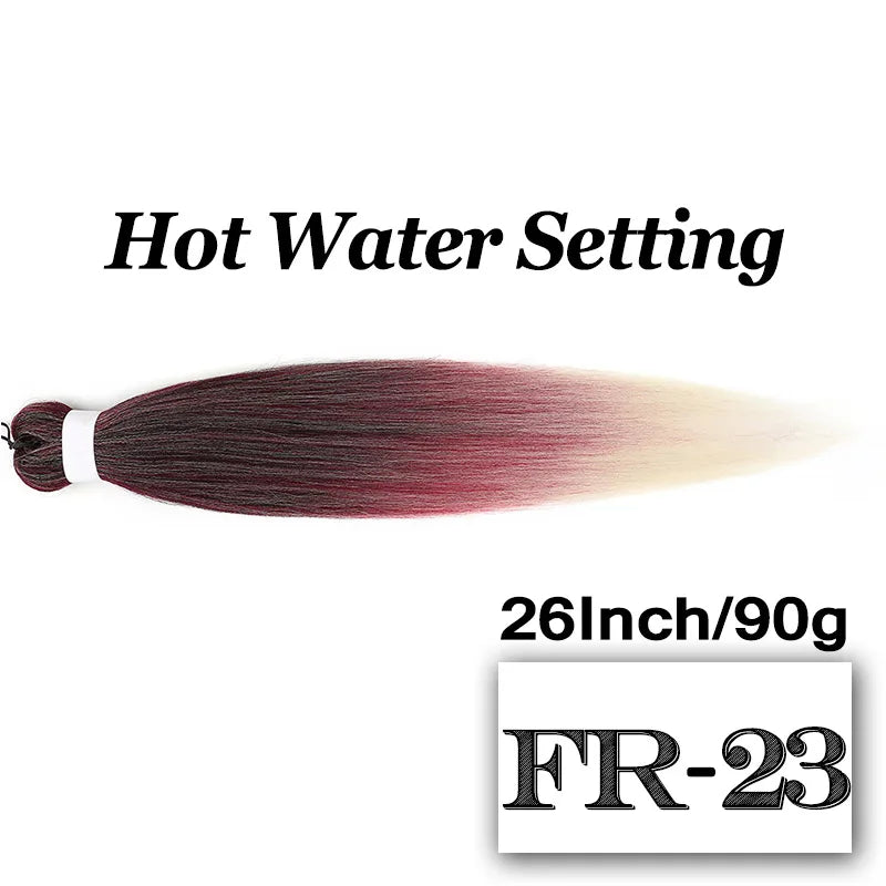 26-Inch Pre-Stretched Braiding Hair Extensions – Synthetic Afro Crochet Braids for DIY, Jumbo Braid in Purple, Pink, Peach & Red