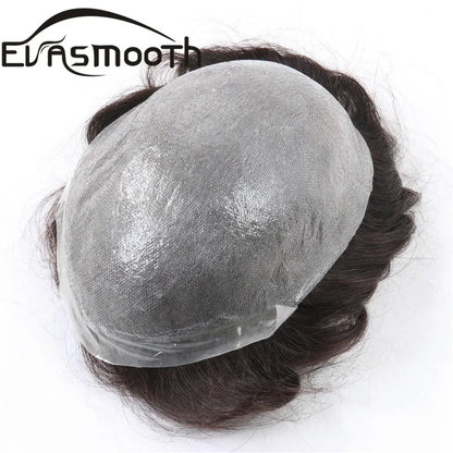 Ultra Thin Skin 0.03mm Men’s Toupee Human Hair Wig – Natural Hair Replacement System Lightweight Male Hairpiece