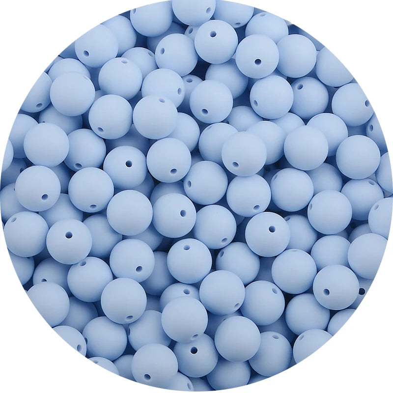 LOFCA Silicone Teething Beads - 20pcs 15mm Round Baby Chew Beads for DIY Teether Toys Infant Accessories