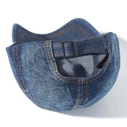 Vintage Washed Cotton Baseball Cap – Adjustable Denim Dad Hat for Men & Women, Low Profile Trucker Style