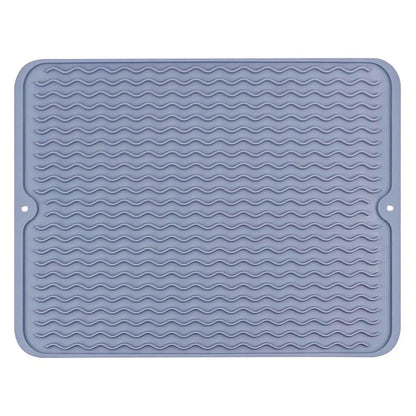 Silicone Dish Drying Mat 40x30cm | Large Countertop & Sink Draining Mat, Heat-Resistant Trivet