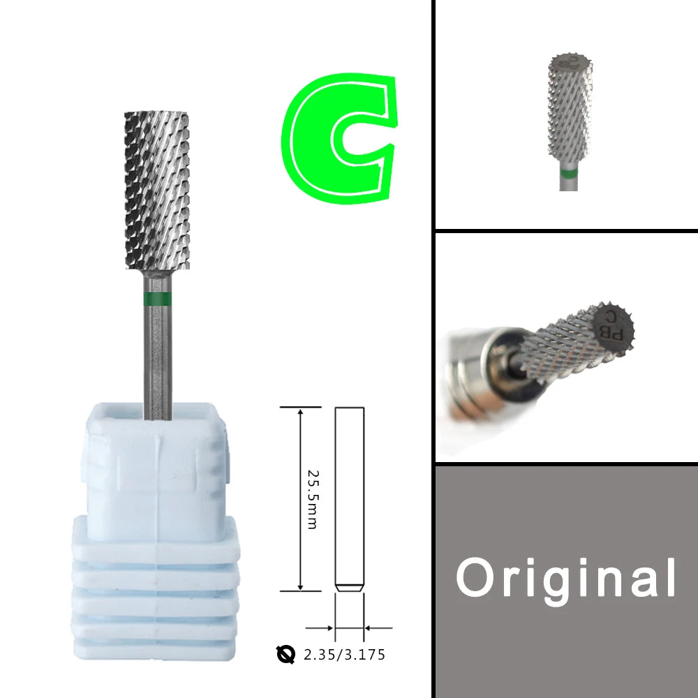 RolinStar 5.35 Small Barrel Silver Tungsten Steel Carbide Nail Drill Bits – Milling Cutter German Accessories