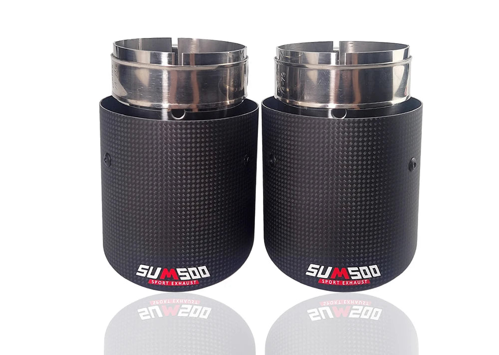 SUMSOO Carbon Fiber Exhaust Tail Tips — Decorative Modified Pipe for Mazda CX-3, CX-4, CX-5, Axela & Atenza