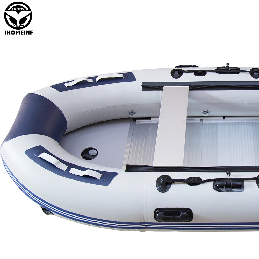 5-6 Person Inflatable Assault Boat – 3.8m PVC Fishing Rowing Boat with Aluminum Floor & Speed Raft Accessories