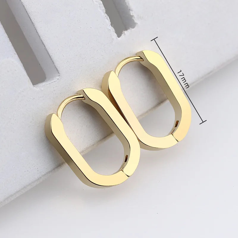 MEYRROYU Stainless Steel Mini Hoop Earrings – 3 Color Geometric Jewelry for Women & Men