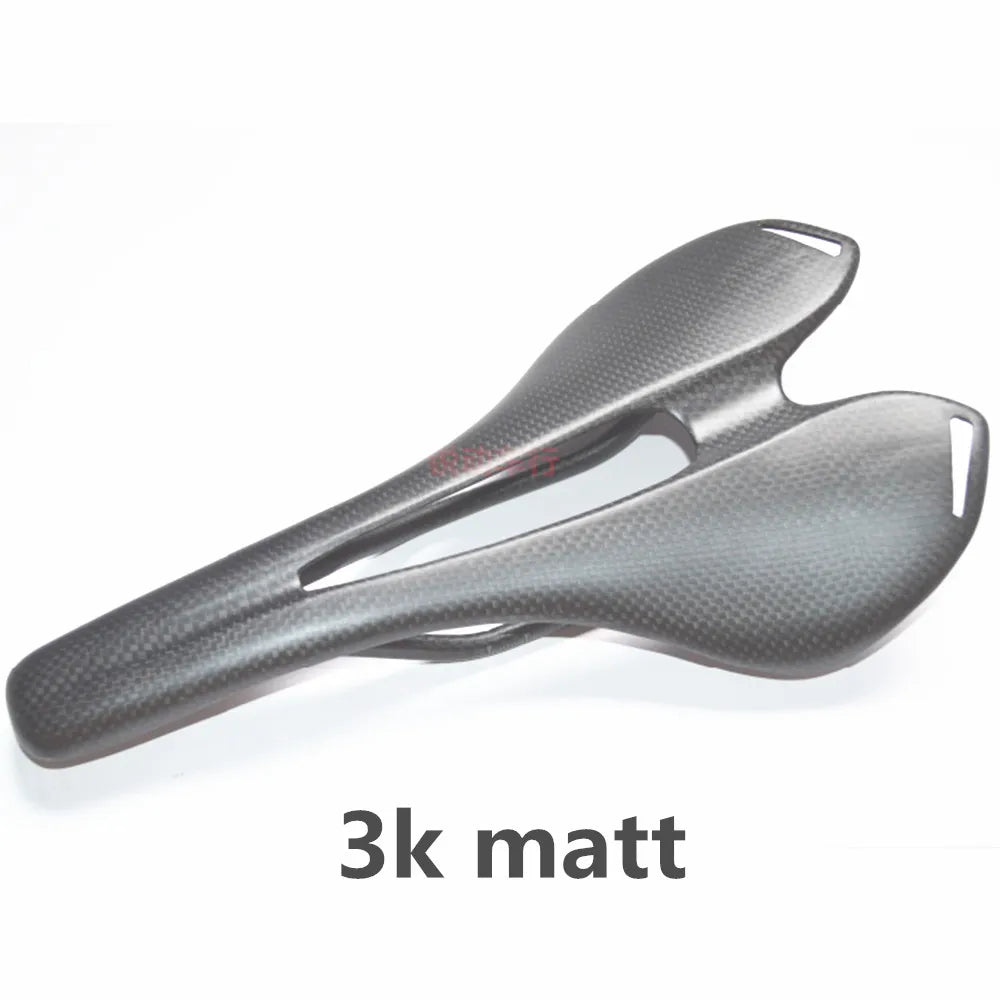 Superlogic 3K Full Carbon Fiber Bike Saddle - Lightweight Road & MTB Seat 275×143mm