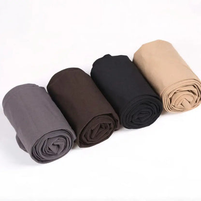 Women Black Opaque Tights - 120D Seamless Warm Nylon Footed Pantyhose Stockings For Winter And Autumn