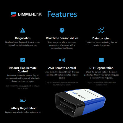 Vgate vLinker BM ELM327 for BMW – WiFi Bluetooth 4.0 OBD2 Car Diagnostic Scanner, Auto Scan Tool, Bimmercode ELM 327 V1.5