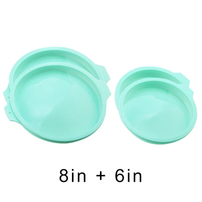 FAIS DU Silicone Cake Pan Set – 2-8pcs 4/6/8inch Round Molds for Rainbow Cake & Mousse Baking