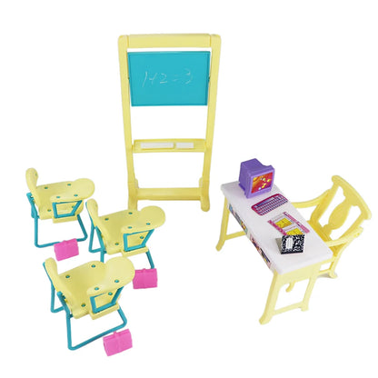 Barbie Doll Furniture Set – Miniature Playhouse Accessories for Fashion Dolls