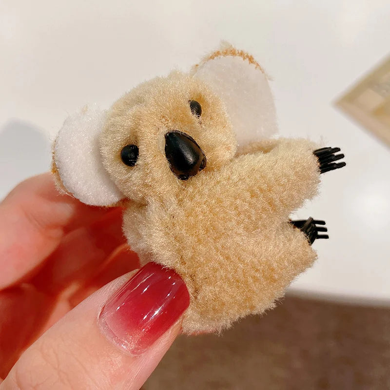 2021 Women’s Cute Koala Bear Hair Clips – Plush Side Bangs Barrettes, Soft Hairpins for Girls and Ladies Hair Accessories