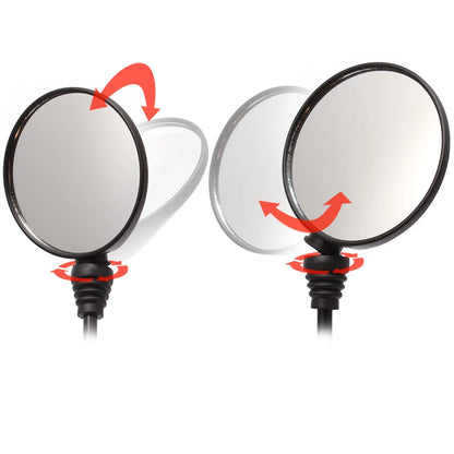 Universal Motorcycle Rearview Mirror 10mm (Black) — Folding Round Anti-Fall Side Mirror