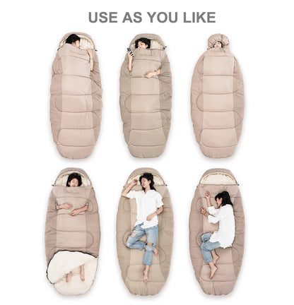 Naturehike PS300 Cotton Sleeping Bag – Wearable Winter Sleeping Bag for Hiking, Camping & Travel