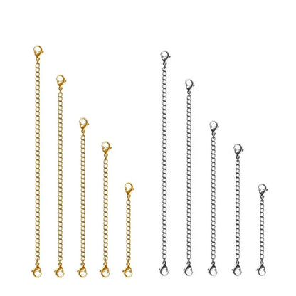 5PCS Stainless Steel Necklace & Bracelet Extender Chains – Lobster Clasp Extension Chains for Jewelry Making & Anklets
