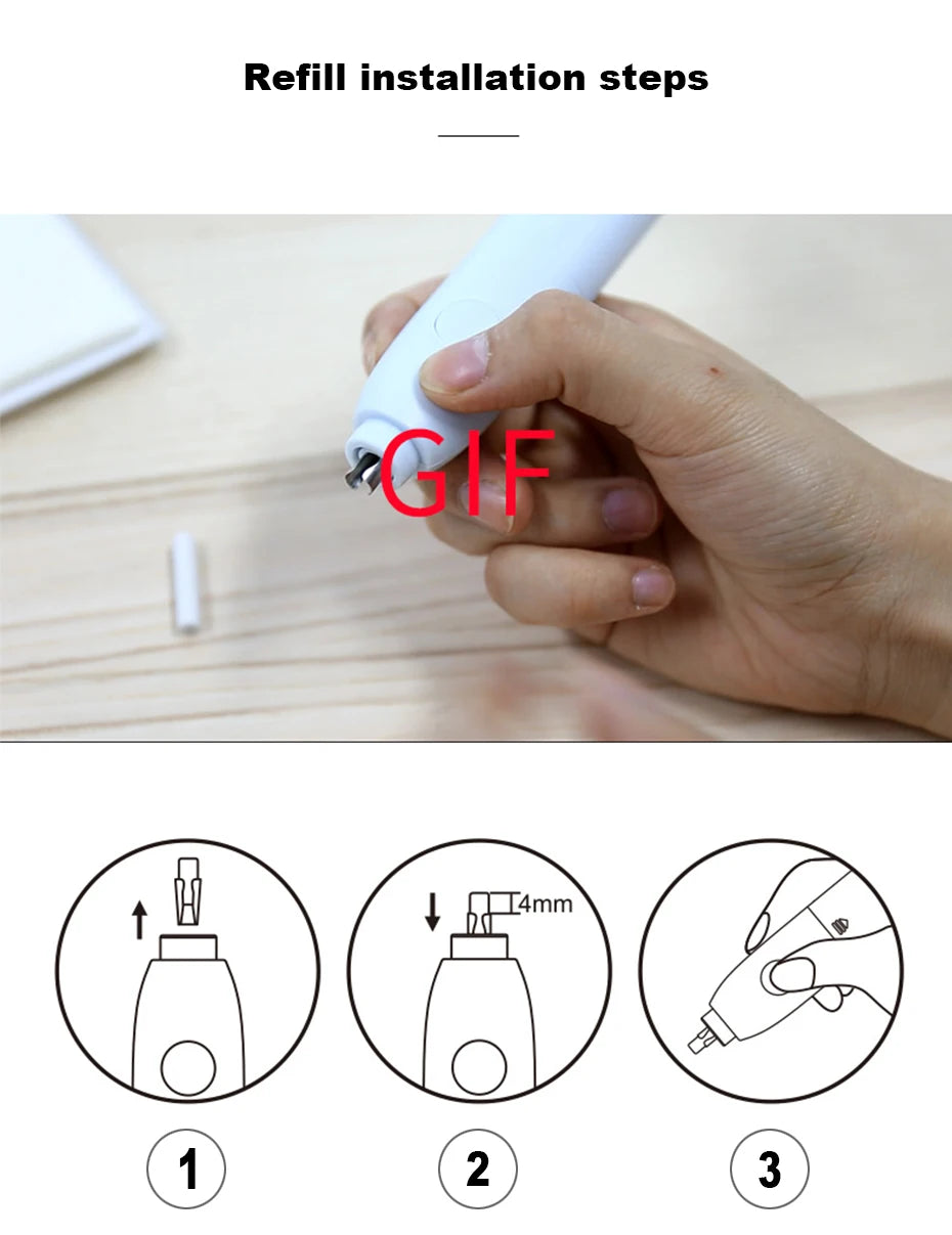 Deli Electric Eraser with Refills – 2.5/5mm Kawaii Kneaded Erasers for Pencils, Office, School & Art Supplies