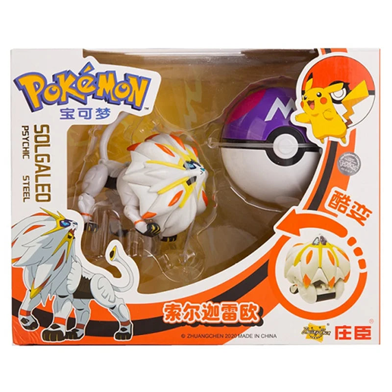 Genuine Pokémon Action Figures Set with Original Box – Pikachu, Charizard, Greninja, Pokéball Deformation Model Toys Gift