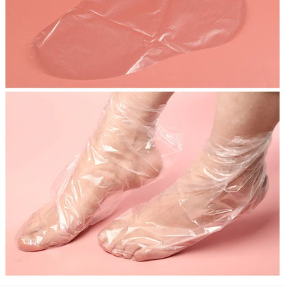 100PCS Transparent Disposable Foot Bags for Detox, Pedicure, & Foot Care - Prevent Infection & Chapped Skin, Bath Wipes