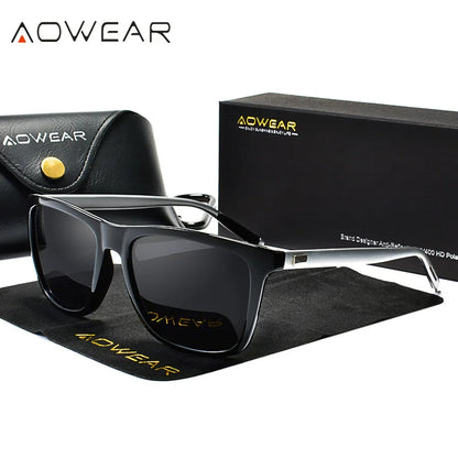 AOWEAR HD Night Vision Glasses – Polarized Yellow Lens Sunglasses for Men, Safe Driving Goggles