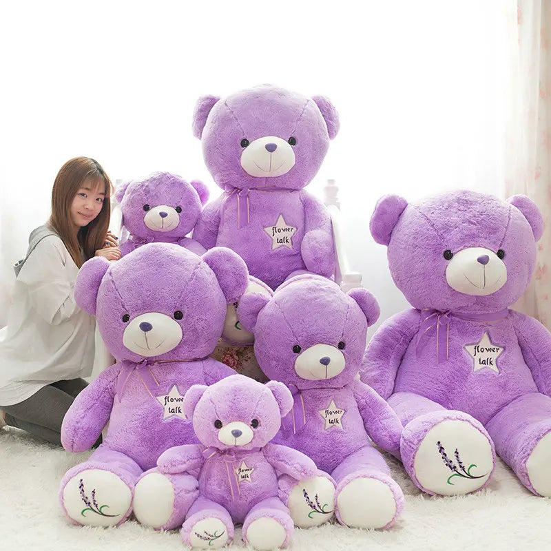 Cute Purple Bear Plush Toy - Soft Stuffed Animal Doll Gift for Kids, Classmates & Graduation
