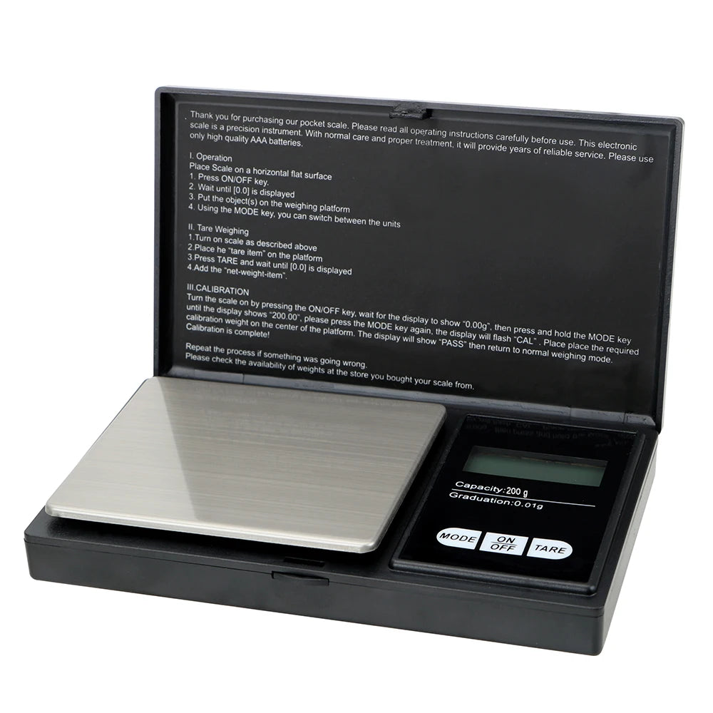 High Accuracy 200G-0.01G Mini Digital Scale for Jewelry & Kitchen | Precise Gram Weight Measurement | LCD Display with Backlight | Electric Pocket Scale (1Pcs)
