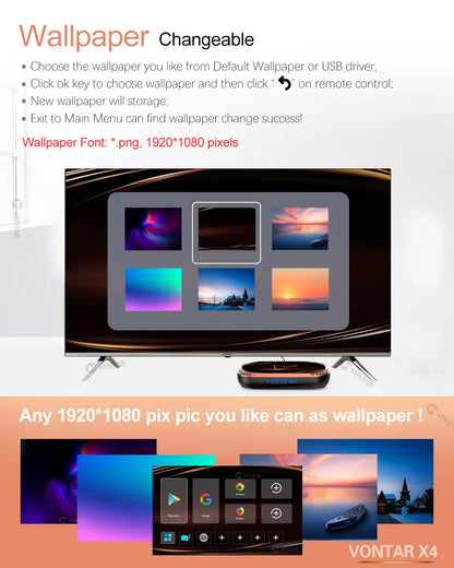 VONTAR X4 Amlogic S905X4 Smart TV Box – Android 11, 4GB RAM, 128GB/32GB/64GB Storage, 4K Media Player, Wifi, BT, AV1