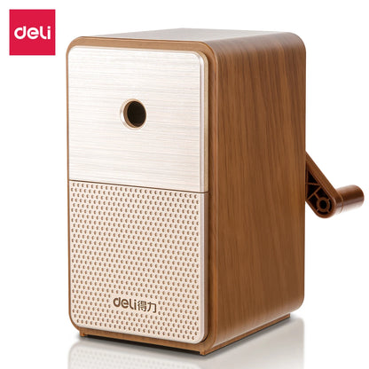 DELI Adjustable Pencil Sharpener — Hand Crank Table Sharpener with Long-Lasting Blade