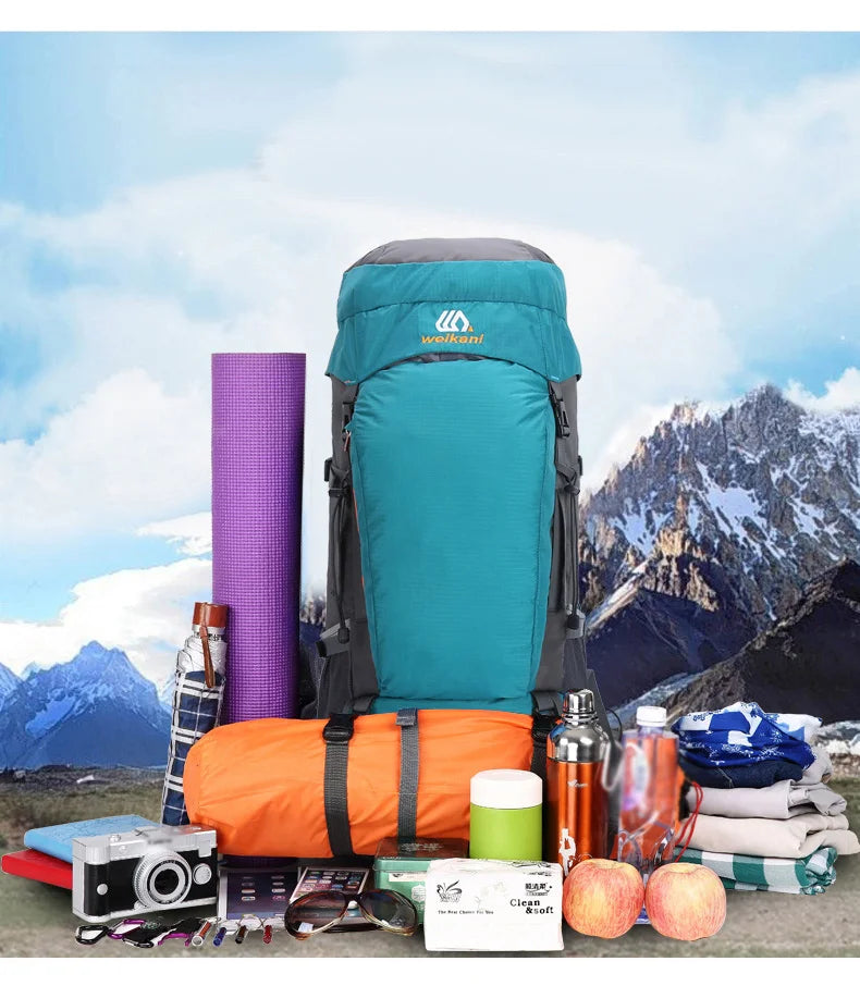 65L Large Camping Backpack — Waterproof Outdoor Hiking, Climbing & Trekking Mountaineering Sport Bag
