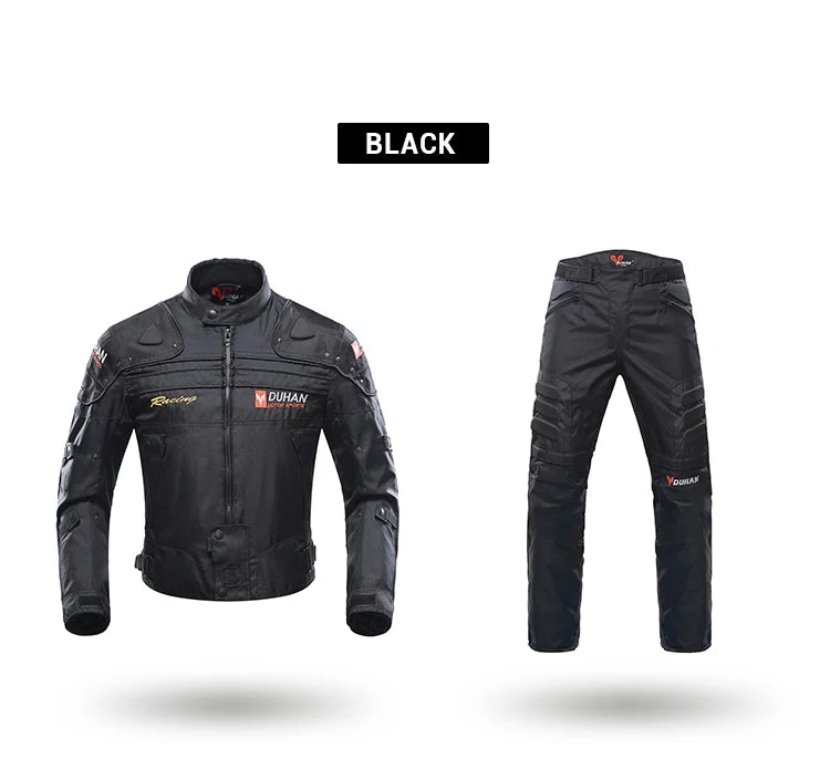 DUHAN Windproof Motocross Jacket & Pants for Men – Wear-Resistant Motorcycle Gear with Body Armor, Winter Moto Clothing
