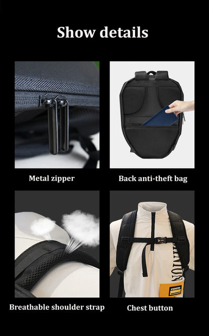 LED Locomotive Laptop Backpack — Business Travel & Outdoor Cycling Backpack with Display Screen, Unisex