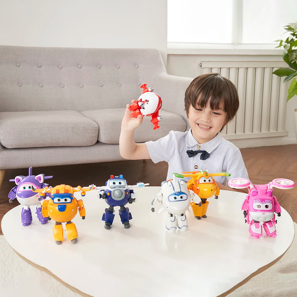 Super Wings 5-Inch Transforming Airplane Robot Figures – Jett, Dizzy & Donnie Deformation Action Toys for Kids Gift & Play