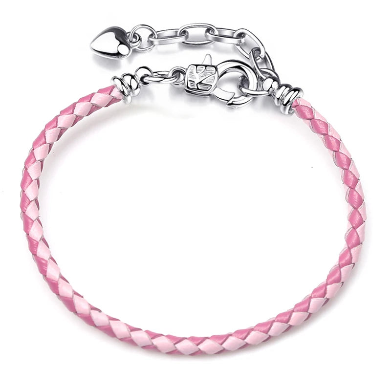 BAOPON 9-Color Leather Charm Bracelet - DIY Chain Jewelry Gift for Women & Girls