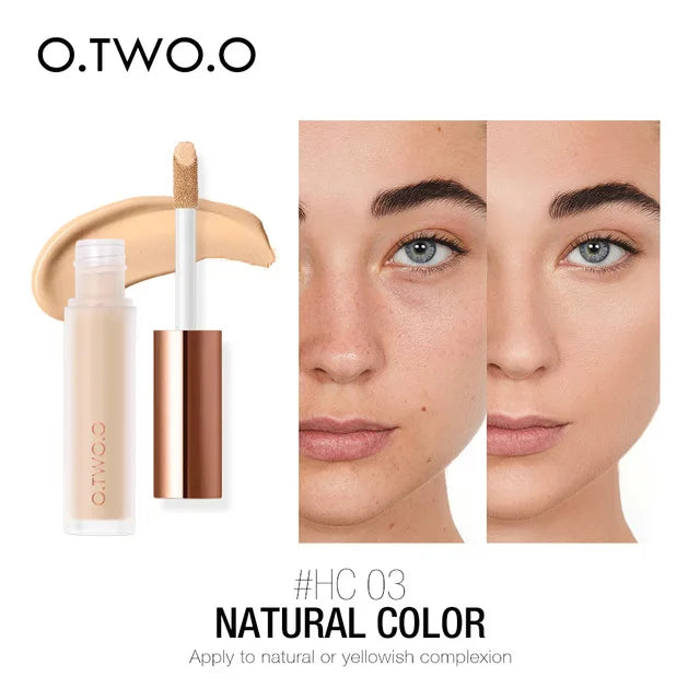 O.TWO.O Full Coverage Concealer - Waterproof Long Lasting Liquid Makeup Base for Dark Circles & Blemishes