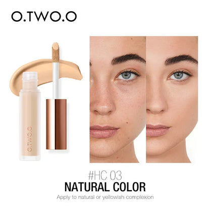 O.TWO.O Full Coverage Concealer - Waterproof Long Lasting Liquid Makeup Base for Dark Circles & Blemishes