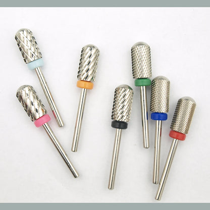 New Silver 6.6mm Big Round Top Barrel Tungsten Steel Carbide Manicure Nail Drill Bit: High-Quality File Accessories
