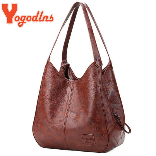 Yogodlns Vintage Women's Handbag - Designer Luxury Shoulder Tote, Fashion Brand Top-Handle Bag