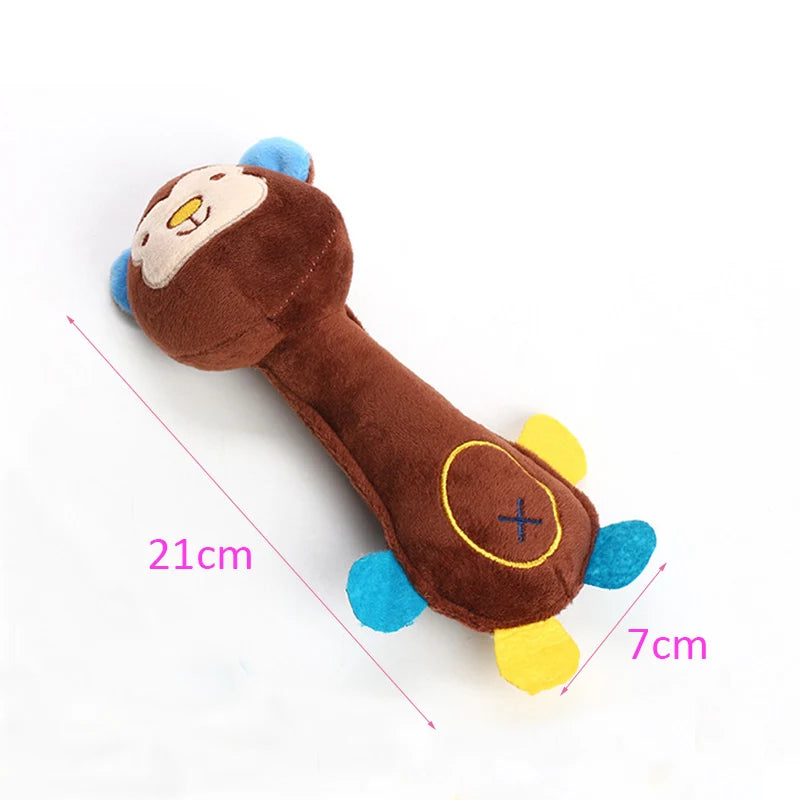 Durable Plush Dog Toy - Squeaky Animal-Shaped Chew Toy for Small Dogs and Puppies