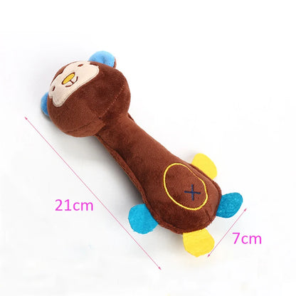 Durable Plush Dog Toy - Squeaky Animal-Shaped Chew Toy for Small Dogs and Puppies
