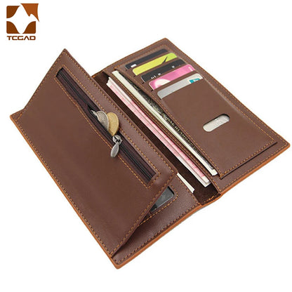 Men’s Crocodile Pattern PU Leather Wallet – Slim Long Clutch Purse Alligator Style Portafoglio Uomo