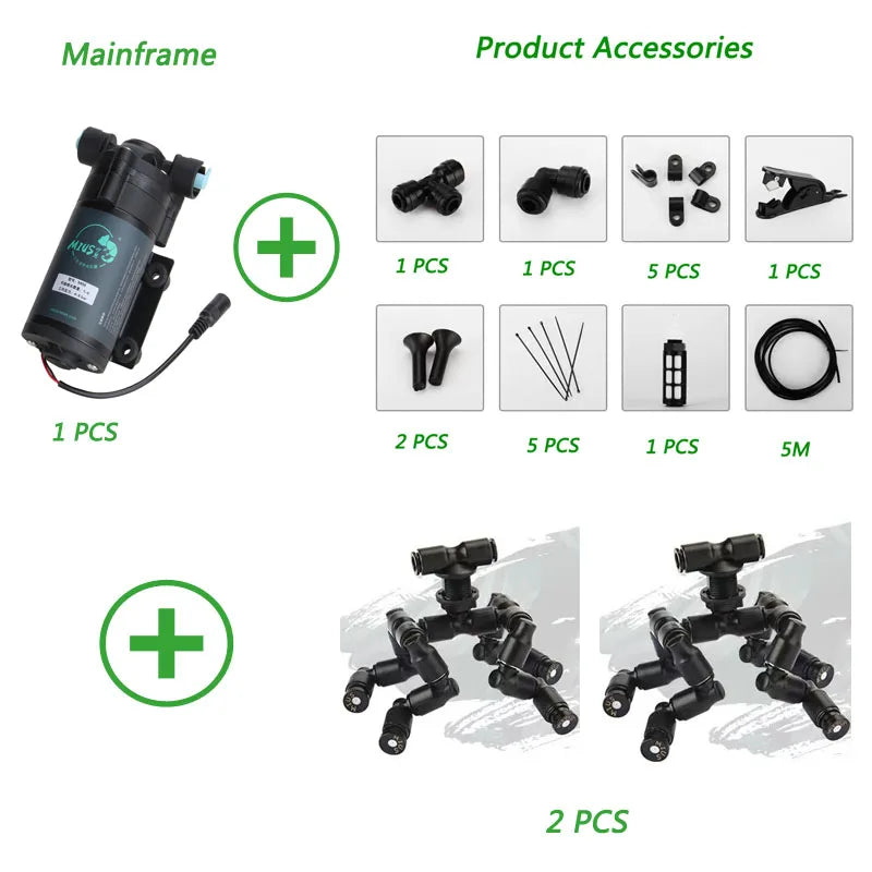 Reptile Fogger Mist Sprinkler System – 360° Adjustable Rainforest Tank Humidifier for Aquarium & Aquatic Pet Terrariums