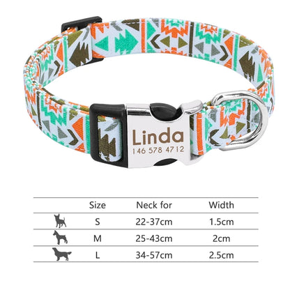 Adjustable Nylon Dog & Cat Collar – Personalized ID Collar with Engraved Name Buckle, Anti-Lost for Small, Medium & Large Pets
