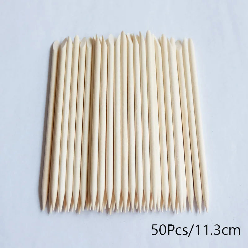 Lurayee Orange Wood Nail Cuticle Pusher – Manicure Tool for Nail Art, Gel Polish, and Nail Design