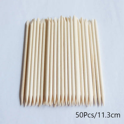 Lurayee Orange Wood Nail Cuticle Pusher – Manicure Tool for Nail Art, Gel Polish, and Nail Design