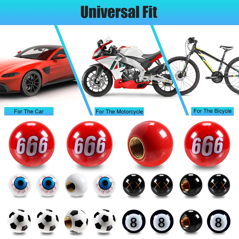 AUTCOAT Universal Car Tire Valve Caps – 4/8Pcs Wheel Dust Covers for Cars, Trucks, SUVs, Motorcycles, Bikes
